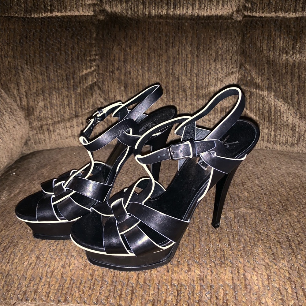 Saint Laurent Black and White Heels